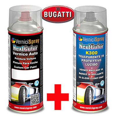 Kit pintura coche BUGATTI VEYRON - 59L32643 RED PRL MET bote spray de pintura bicapa y barniz 1k brillante