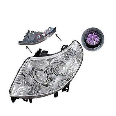 Faro Principal Izquierdo, H7+H1 - Elctrico con Motor