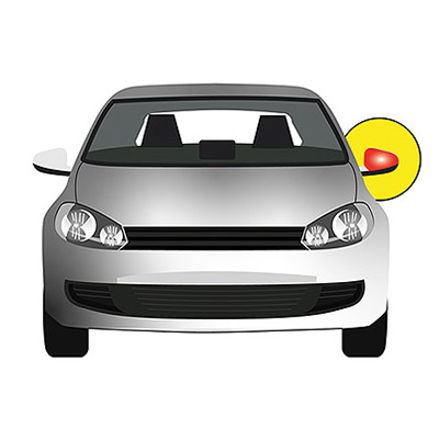 Carcasa Espejo izquierda con agujero piloto - Superficie Imprimada