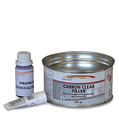 Carbon Clear Filler - Masilla transparente de Polister para fibra de carbono, fibra de vidrio