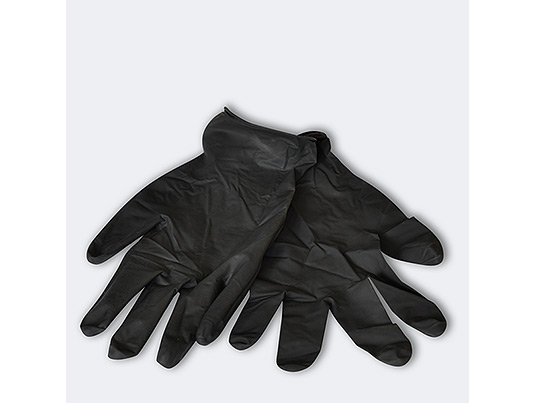 Guantes desechables de ltex negro para proteccin  