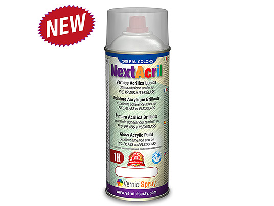 NextAcril - Pintura acrlica en aerosol Brillante con excelente adherencia en plstico   