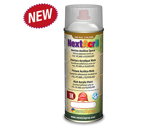 NextAcril - Pintura Mate acrlica spray con alta adherencia en plstico   