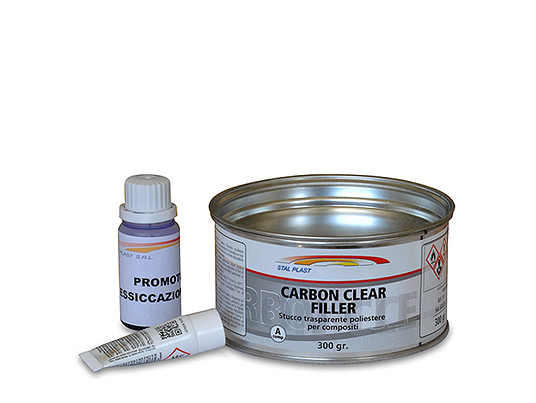 Carbon Clear Filler - Masilla transparente de Polister para fibra de carbono, fibra de vidrio  