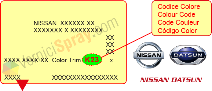 Encuentra el código de color Nissan Datsun